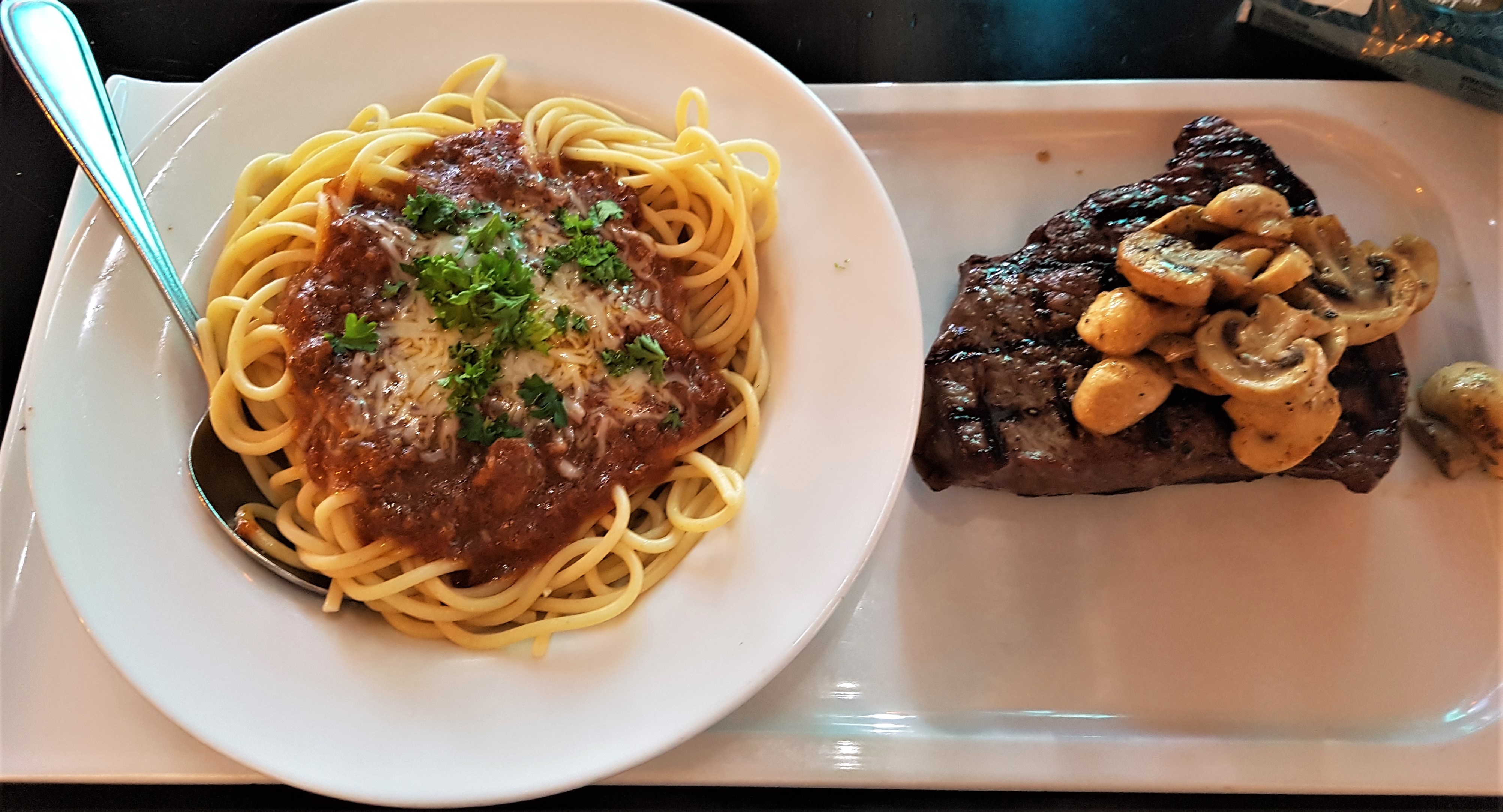 New York Strip Steak and Saucey Pasta thekitchenman Wayne Conrad